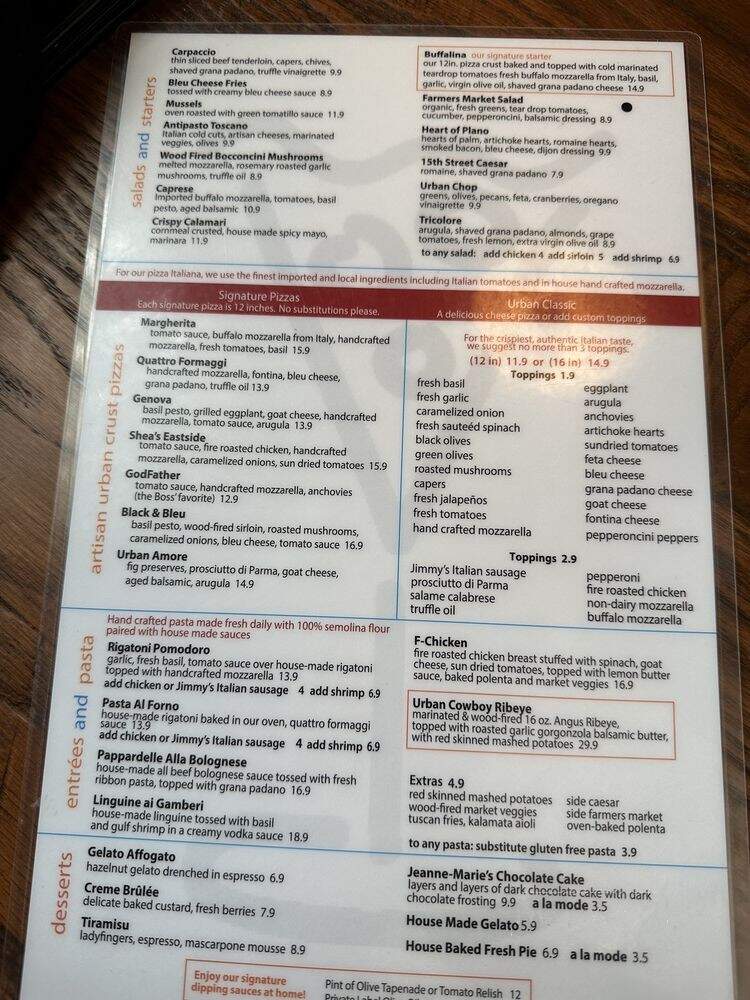 Upper Crust Pizza - Plano, TX menu_pic