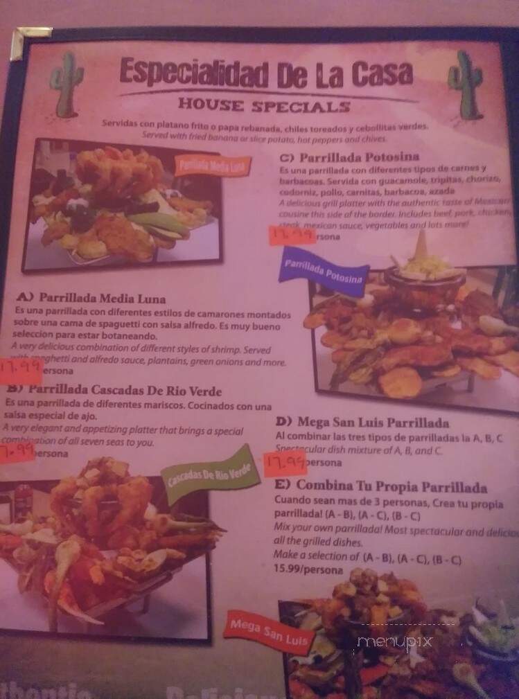 San Luis Restaurant - Omaha, NE menu_pic