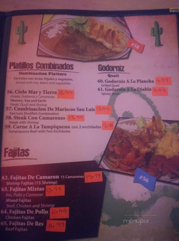 San Luis Restaurant - Omaha, NE menu_pic
