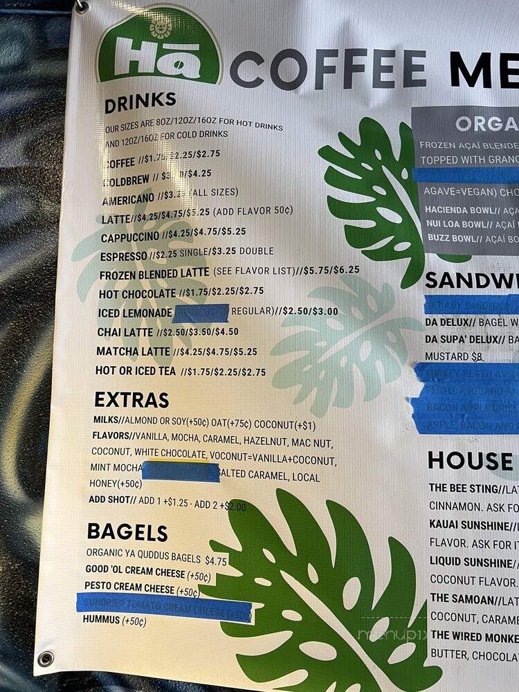 Ha Coffee Bar - Lihue, HI menu_pic