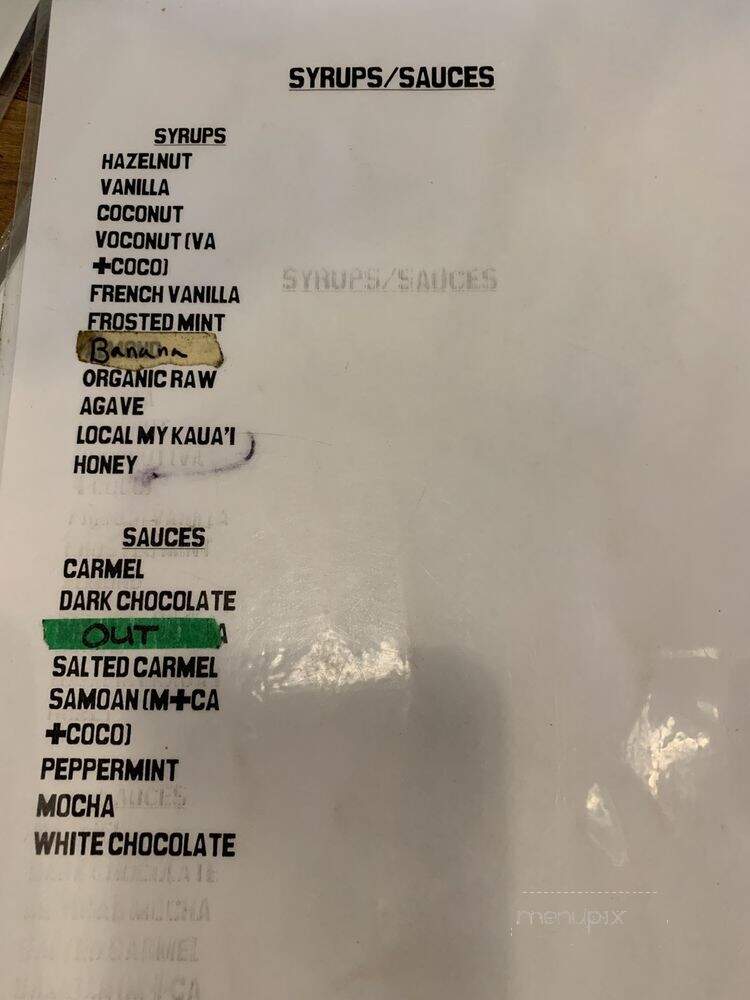 Ha Coffee Bar - Lihue, HI menu_pic