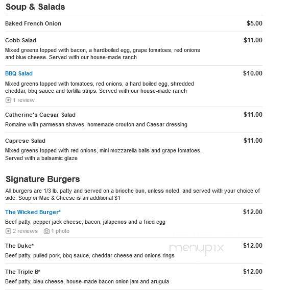 Wicked Grille - Sheboygan, WI menu_pic