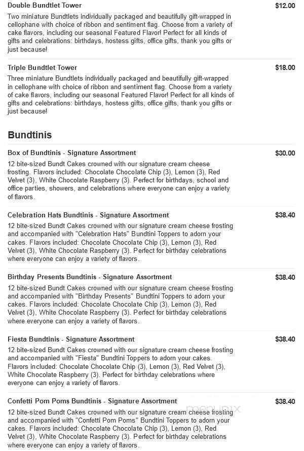 Nothing Bundt Cakes - Corpus Christi, TX menu_pic
