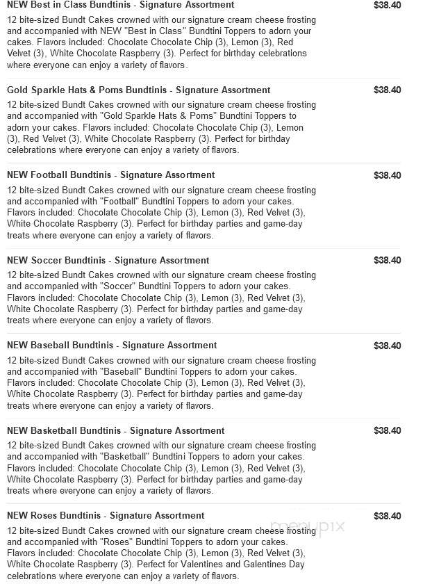 Nothing Bundt Cakes - Corpus Christi, TX menu_pic