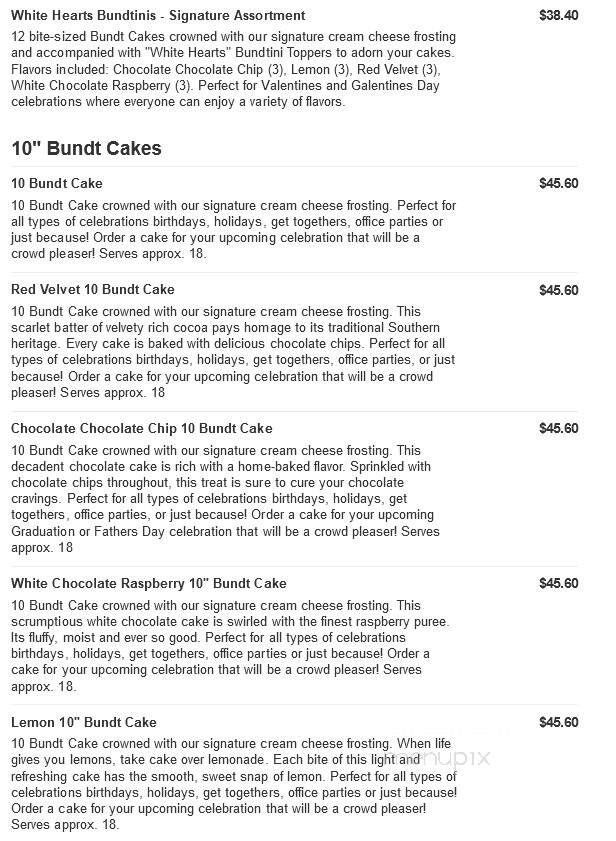 Nothing Bundt Cakes - Corpus Christi, TX menu_pic