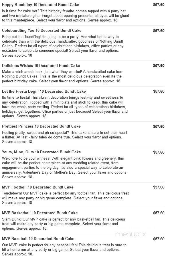 Nothing Bundt Cakes - Corpus Christi, TX menu_pic