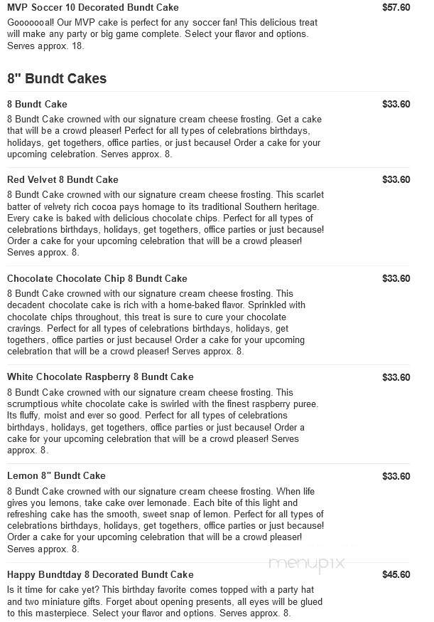 Nothing Bundt Cakes - Corpus Christi, TX menu_pic