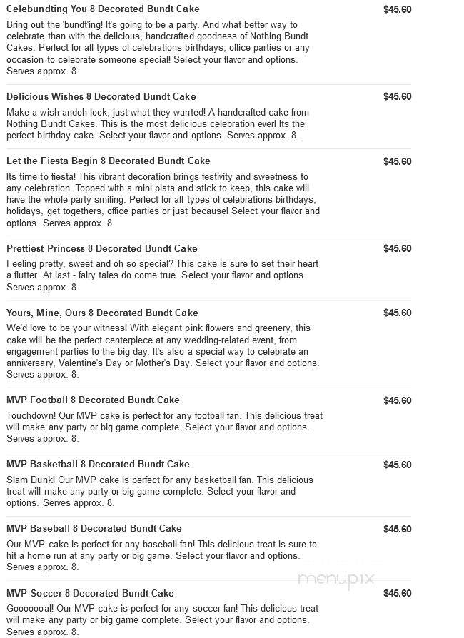 Nothing Bundt Cakes - Corpus Christi, TX menu_pic