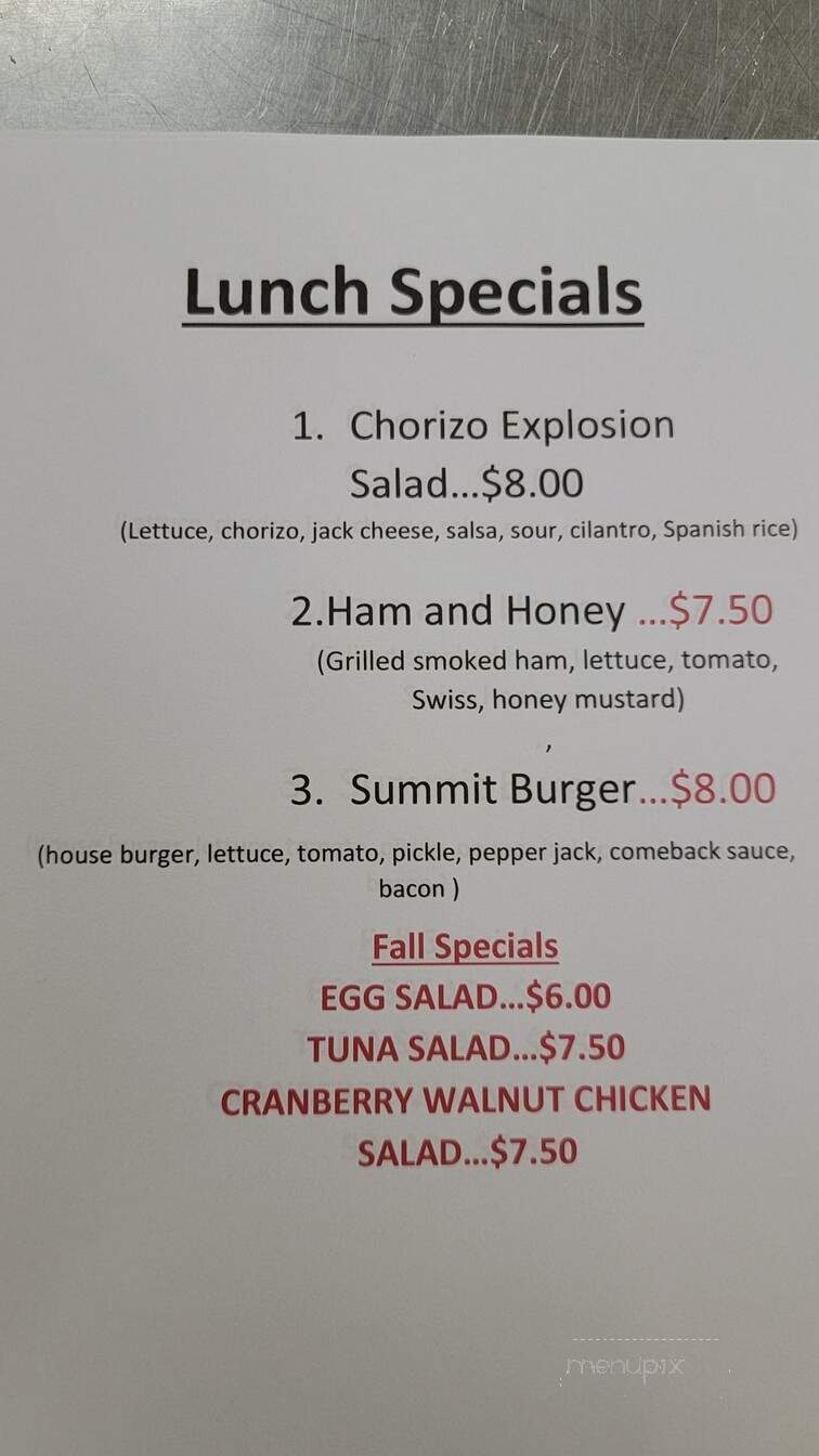 Summit Cafe - Cleveland, OH menu_pic