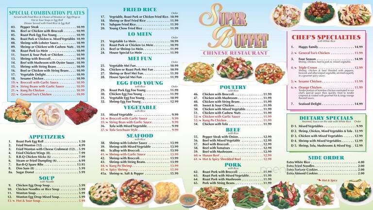 Super Buffet - Olympia, WA menu_pic