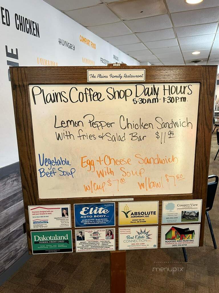 Plains Dining & Recreation Center - Huron, SD menu_pic