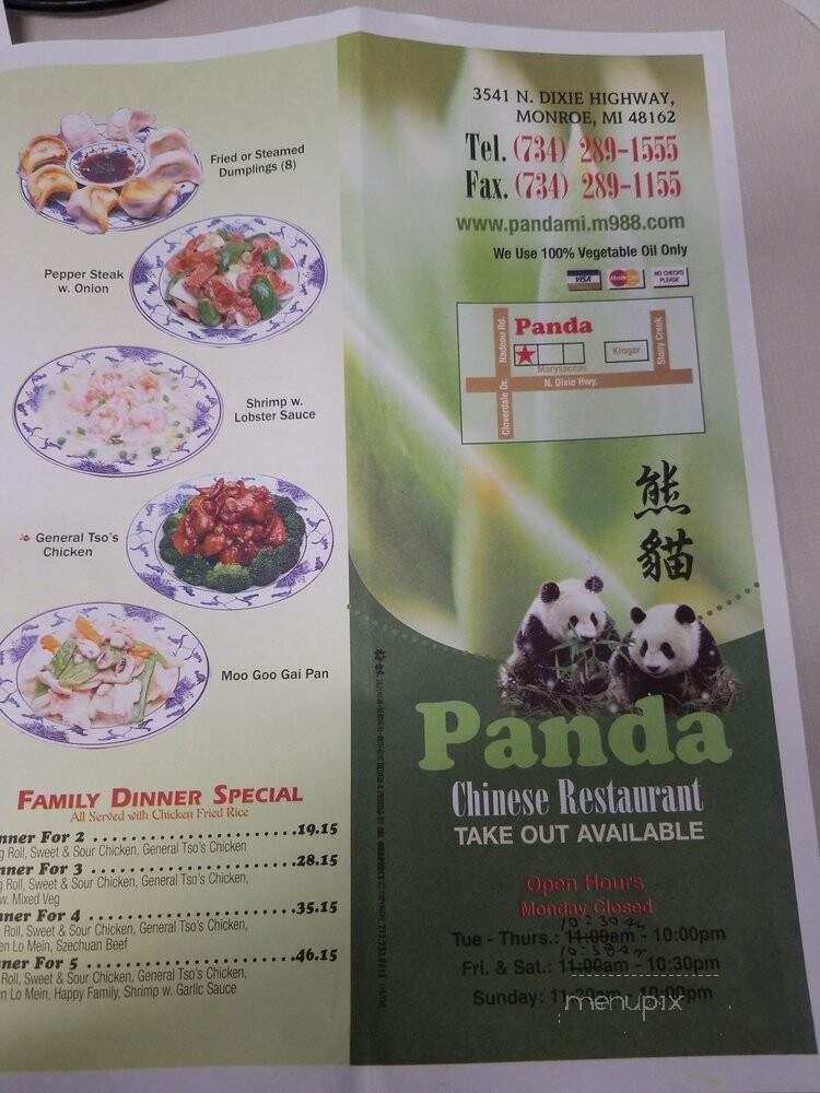 Panda Chinese Restaurant - Monroe, MI menu_pic