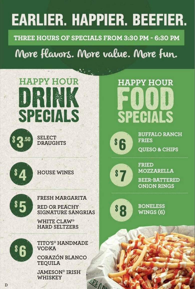 Beef O'Brady's - Zephyrhills, FL menu_pic