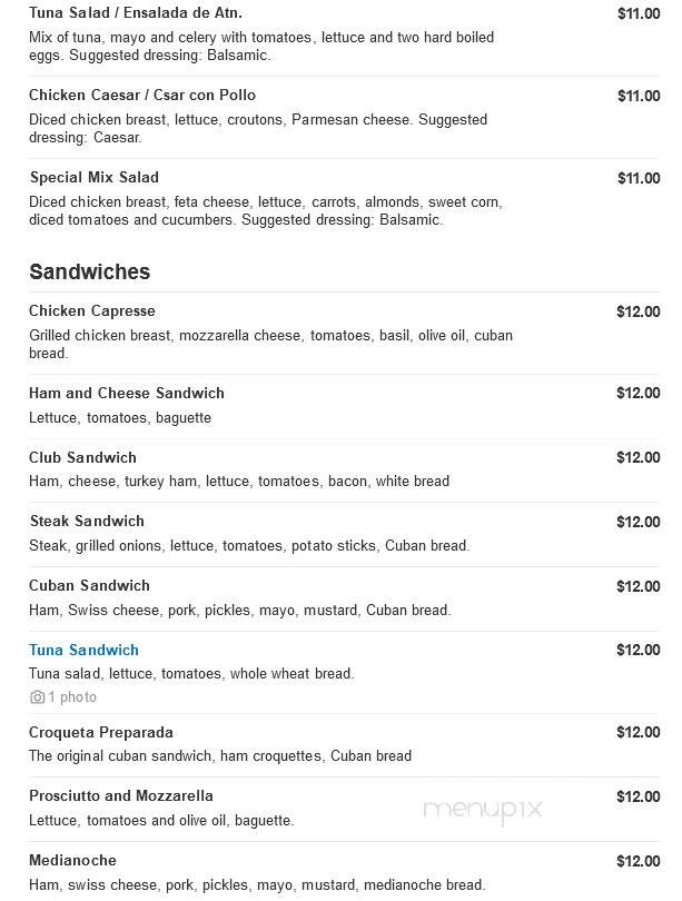 Ocean Delight Cafe - Miami, FL menu_pic