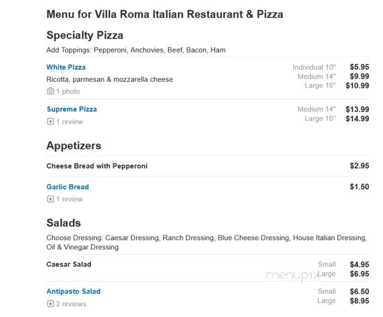 Villa Roma Italian Restaurant - Holiday, FL