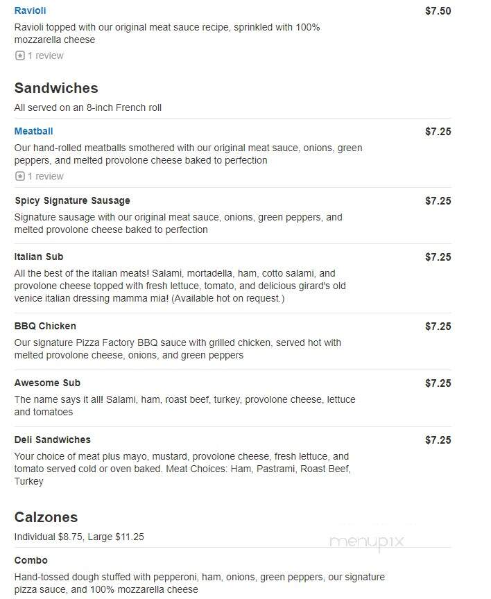 Pizza Factory - Wallace, ID menu_pic