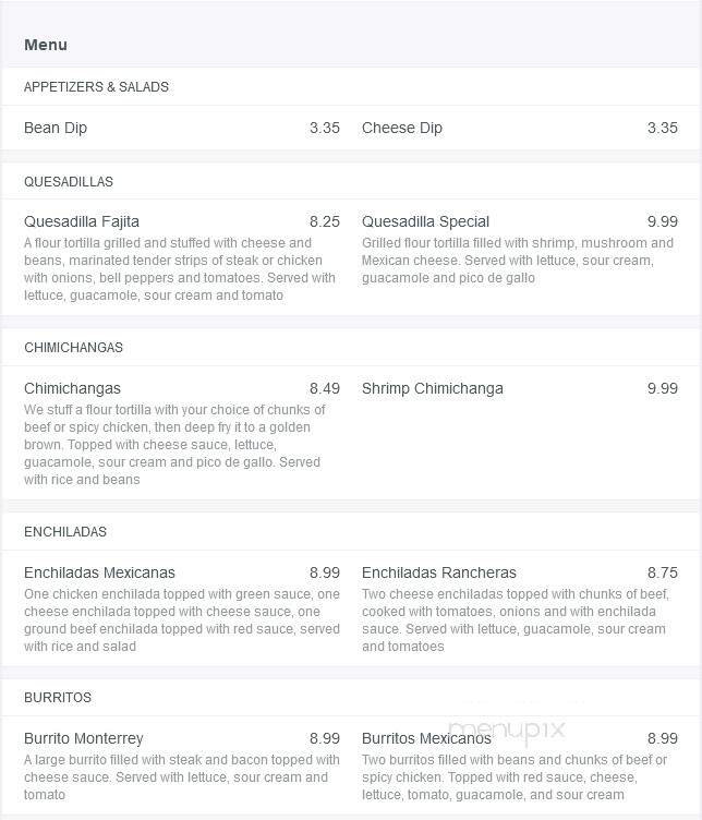 La Fiest Mexican Restaurant - Benton, IL menu_pic