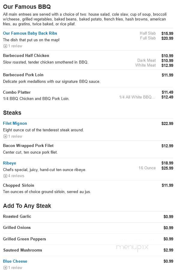 Ozark House Restaurant - Bloomington, IL menu_pic