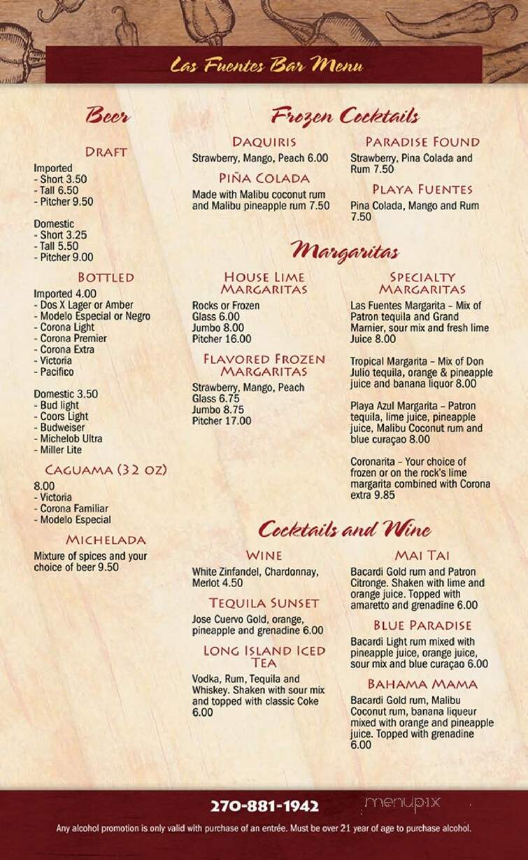 Las Fuentes - Hopkinsville, KY menu_pic