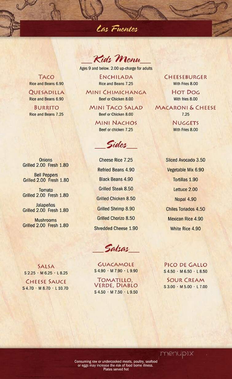 Las Fuentes - Hopkinsville, KY menu_pic