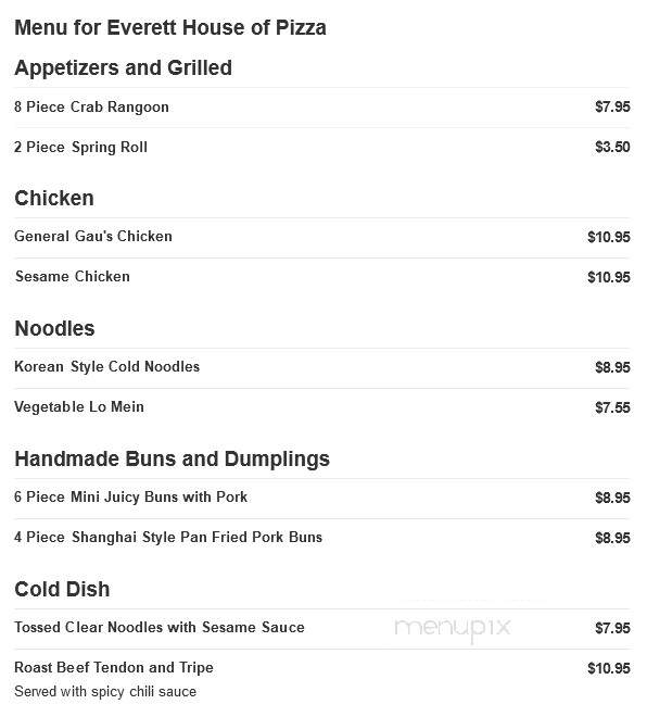 Everett House Of Pizza - Everett, MA menu_pic