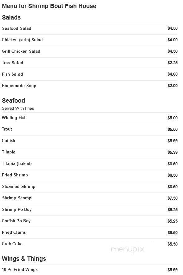 Shrimp Boat Fish House Llc - Atlanta, GA menu_pic