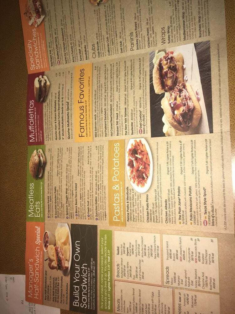Jason's Deli - Atlanta, GA menu_pic
