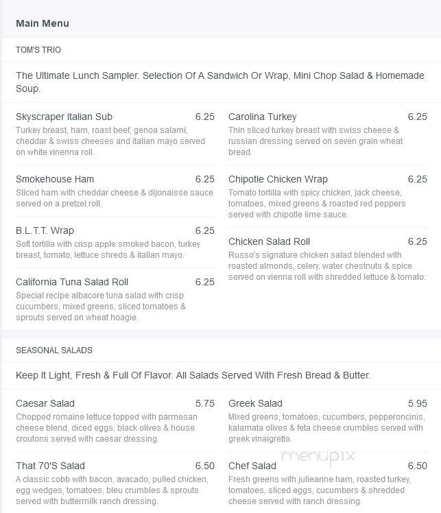Russo's Gourmet Express - Saint Louis, MO menu_pic