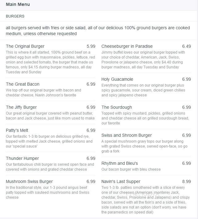 P O Pears - Lincoln, NE menu_pic