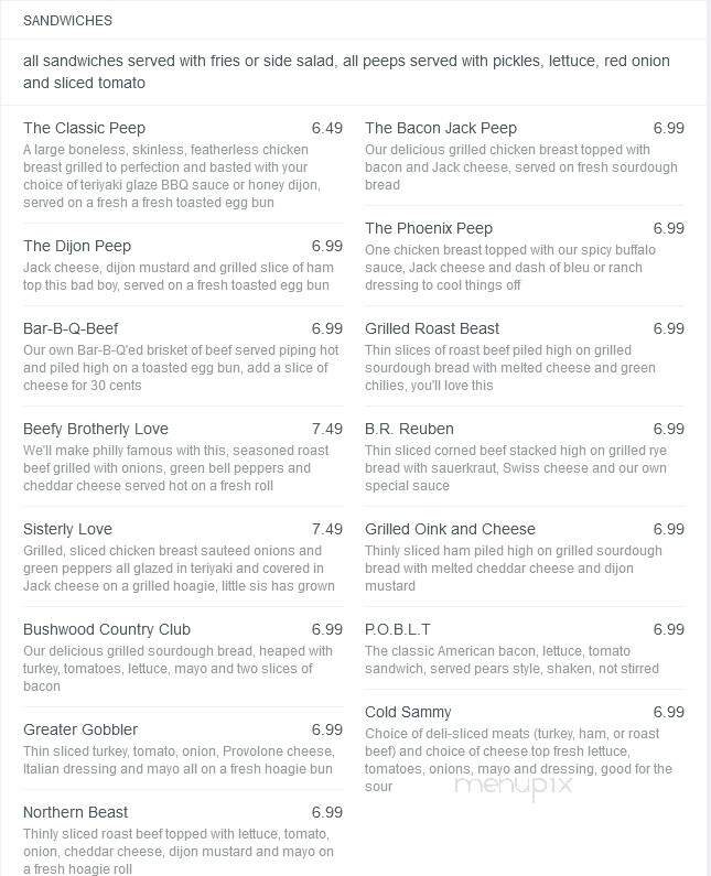 P O Pears - Lincoln, NE menu_pic