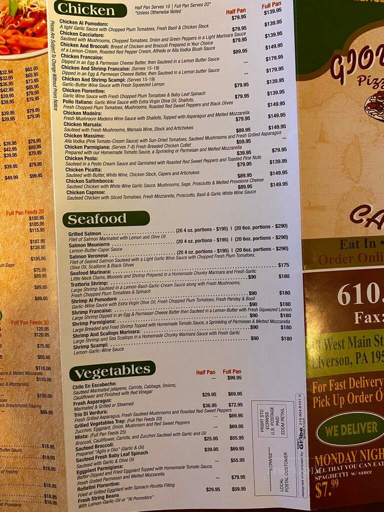 Giovannis Pizza & Pasta - Elverson, PA menu_pic