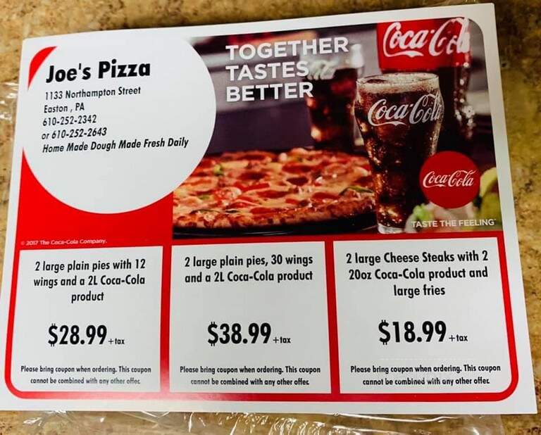 Joe's Pizza - Easton, PA menu_pic