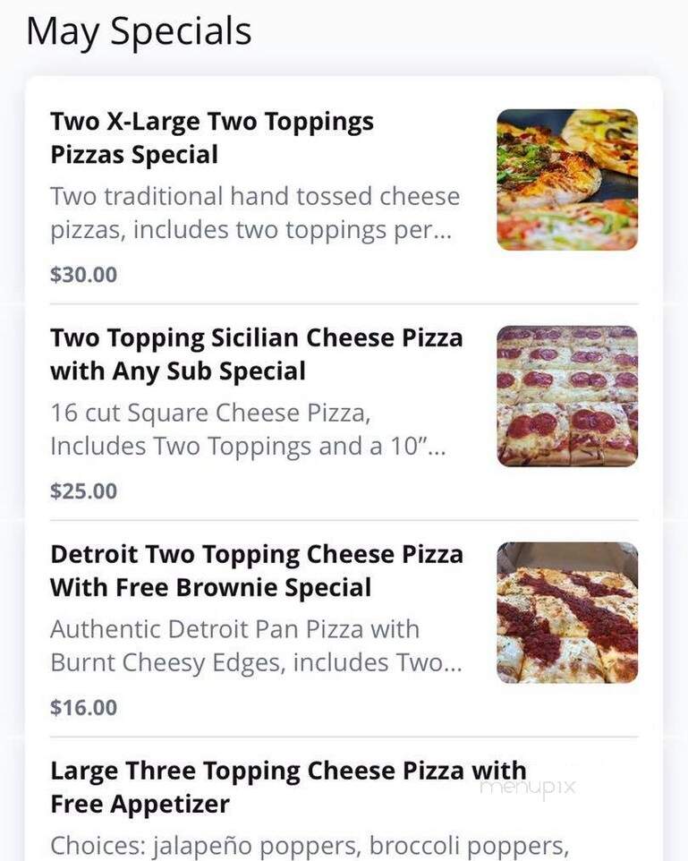 Novotny Pizza - Saxonburg, PA menu_pic