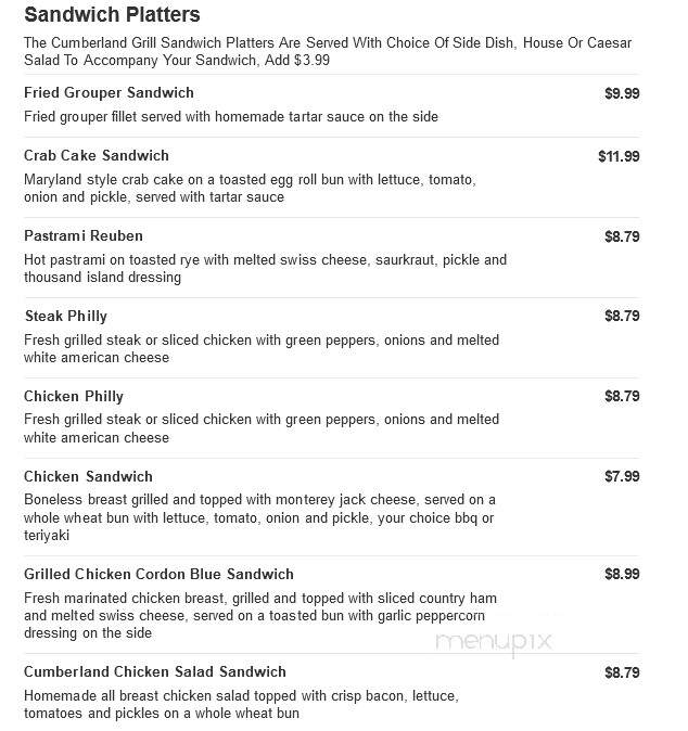 Cumberland Grill - Knoxville, TN menu_pic
