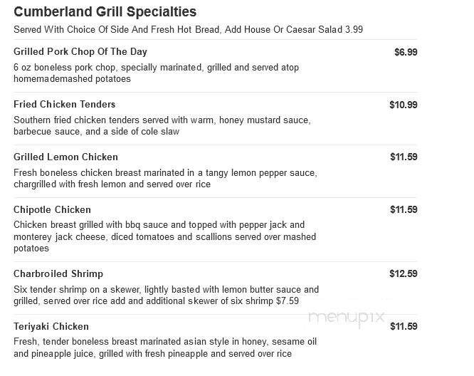 Cumberland Grill - Knoxville, TN menu_pic