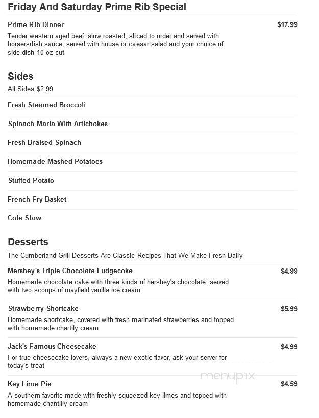 Cumberland Grill - Knoxville, TN menu_pic