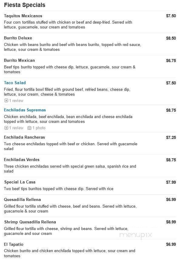 El Charro 4 - Harrisonburg, VA menu_pic