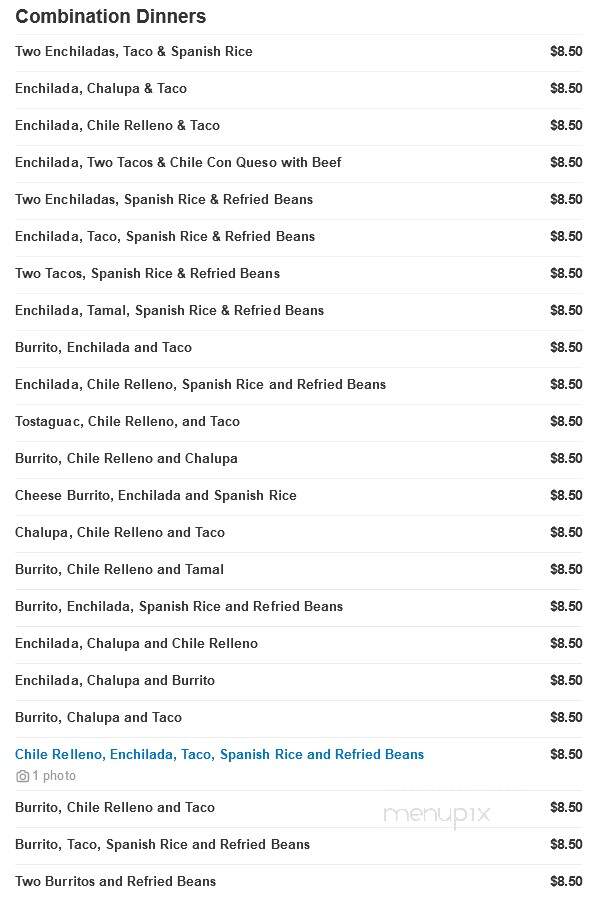 El Charro 4 - Harrisonburg, VA menu_pic