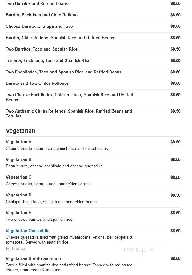 El Charro 4 - Harrisonburg, VA menu_pic