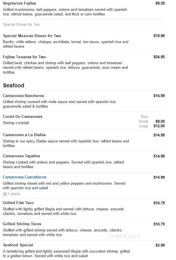 El Charro 4 - Harrisonburg, VA menu_pic