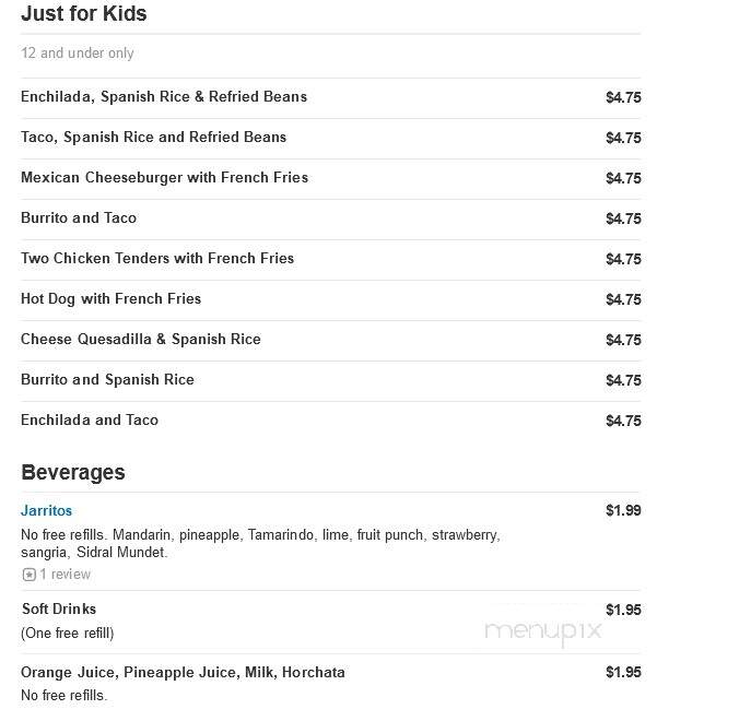 El Charro 4 - Harrisonburg, VA menu_pic