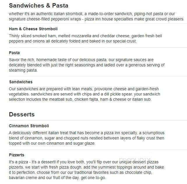 Pizza Inn - Paragould, AR menu_pic