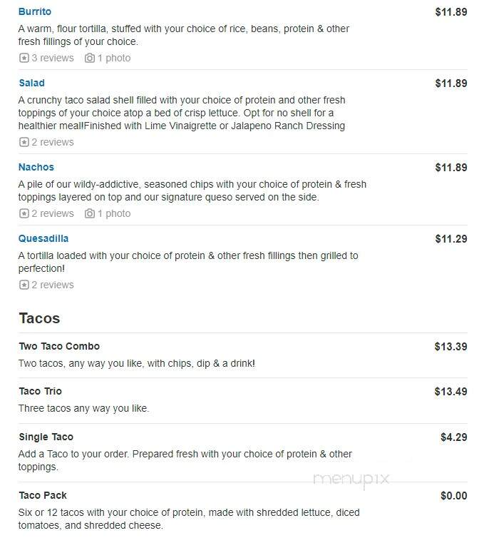 Salsarita's Fresh Mexican Grill - Rock Hill, SC menu_pic