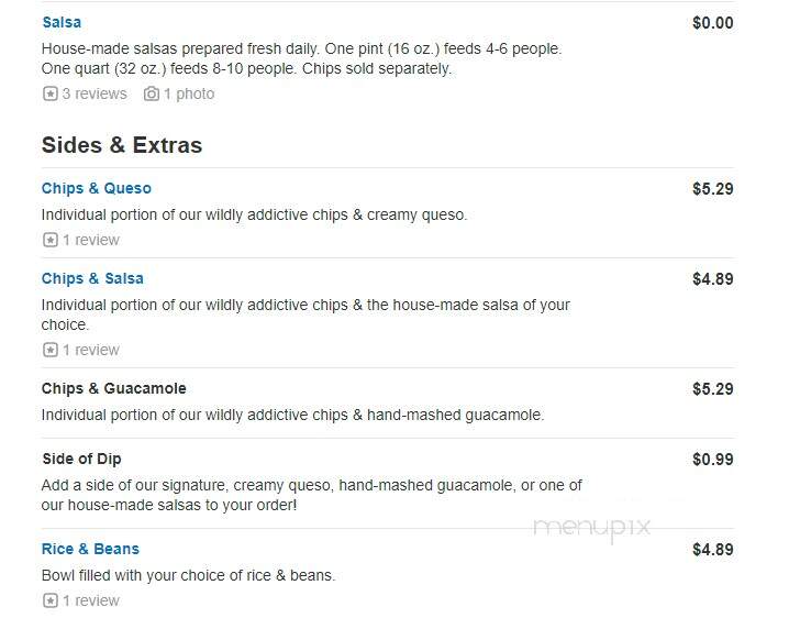 Salsarita's Fresh Mexican Grill - Rock Hill, SC menu_pic