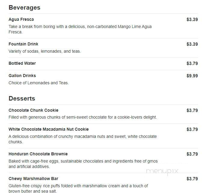Salsarita's Fresh Mexican Grill - Rock Hill, SC menu_pic