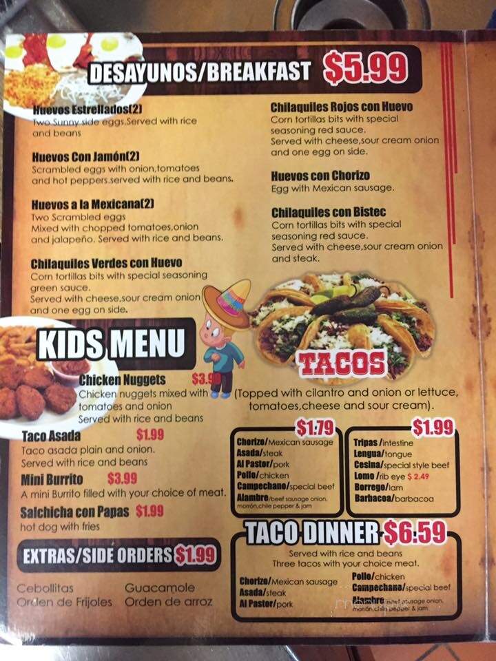 Taqueria La Estrella - Delavan, WI menu_pic