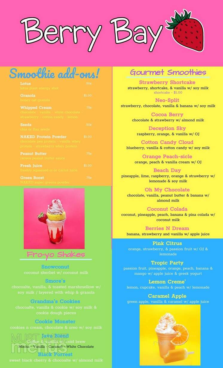 Berry Bay Smoothies - Oak Harbor, WA menu_pic