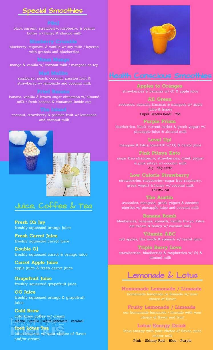 Berry Bay Smoothies - Oak Harbor, WA menu_pic