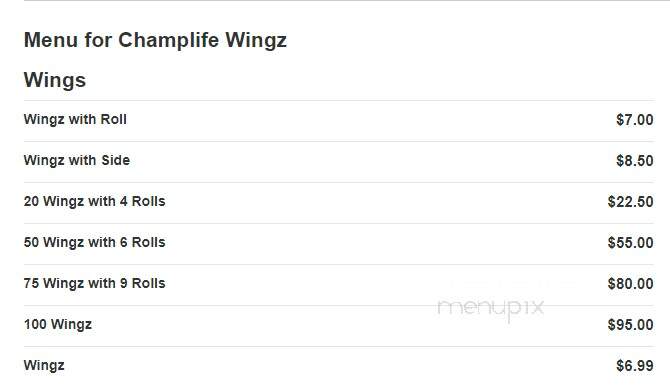 Champlife Wingz - St. Cloud, MN menu_pic