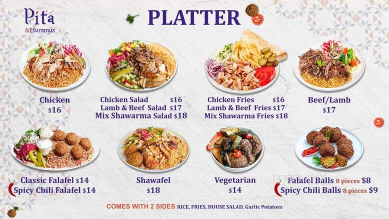 Pita and Hummus - Toronto, ON menu_pic